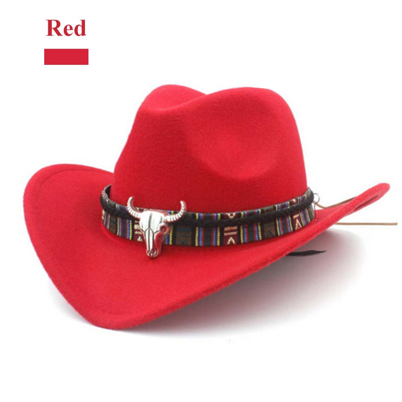 Unisex Wool Felt Cowboy Hat Wide Brim 